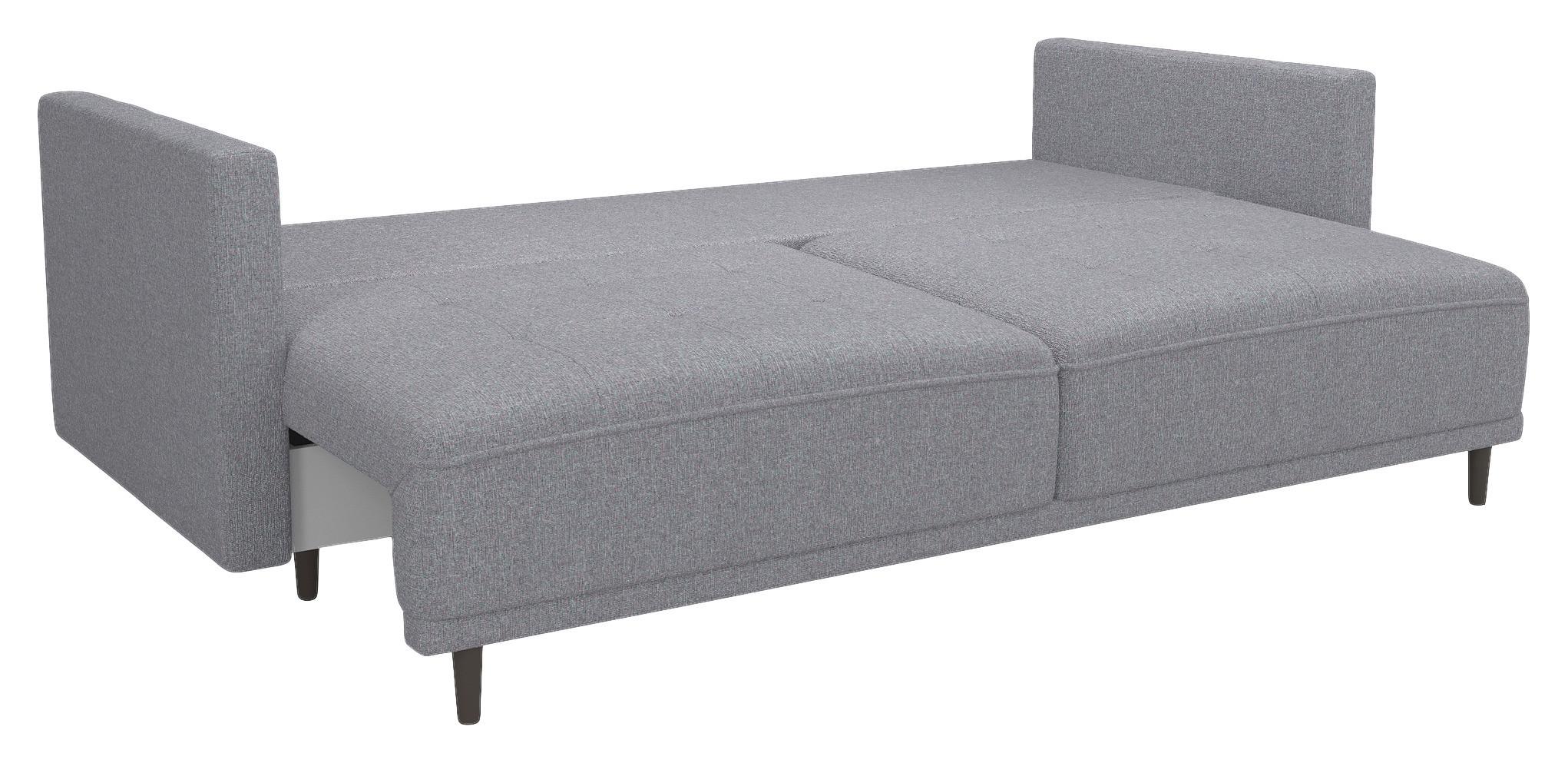 3-sitzer-sofa Mit Schlaffunktion Sofia B: 223 Cm - Schwarz/Grau, Design, Textil (223/96/95cm) - MID.YOU
