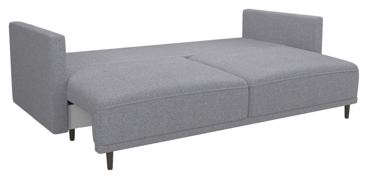 3-Sitzer-Sofa Mit Schlaffunktion Sofia B: 223 cm - Schwarz/Grau, Design, Textil (223/96/95cm) - MID.YOU