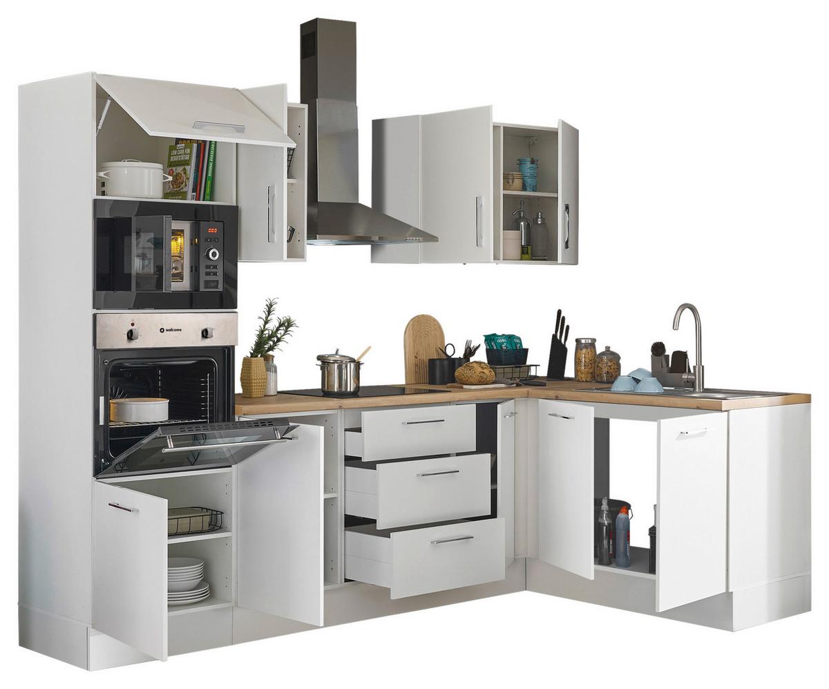 Eckküche Turin Weiß/Eiche Dekor 270x165 cm - Weiß/Eiche Artisan, Basics, Holzwerkstoff (270/165cm) - MID.YOU