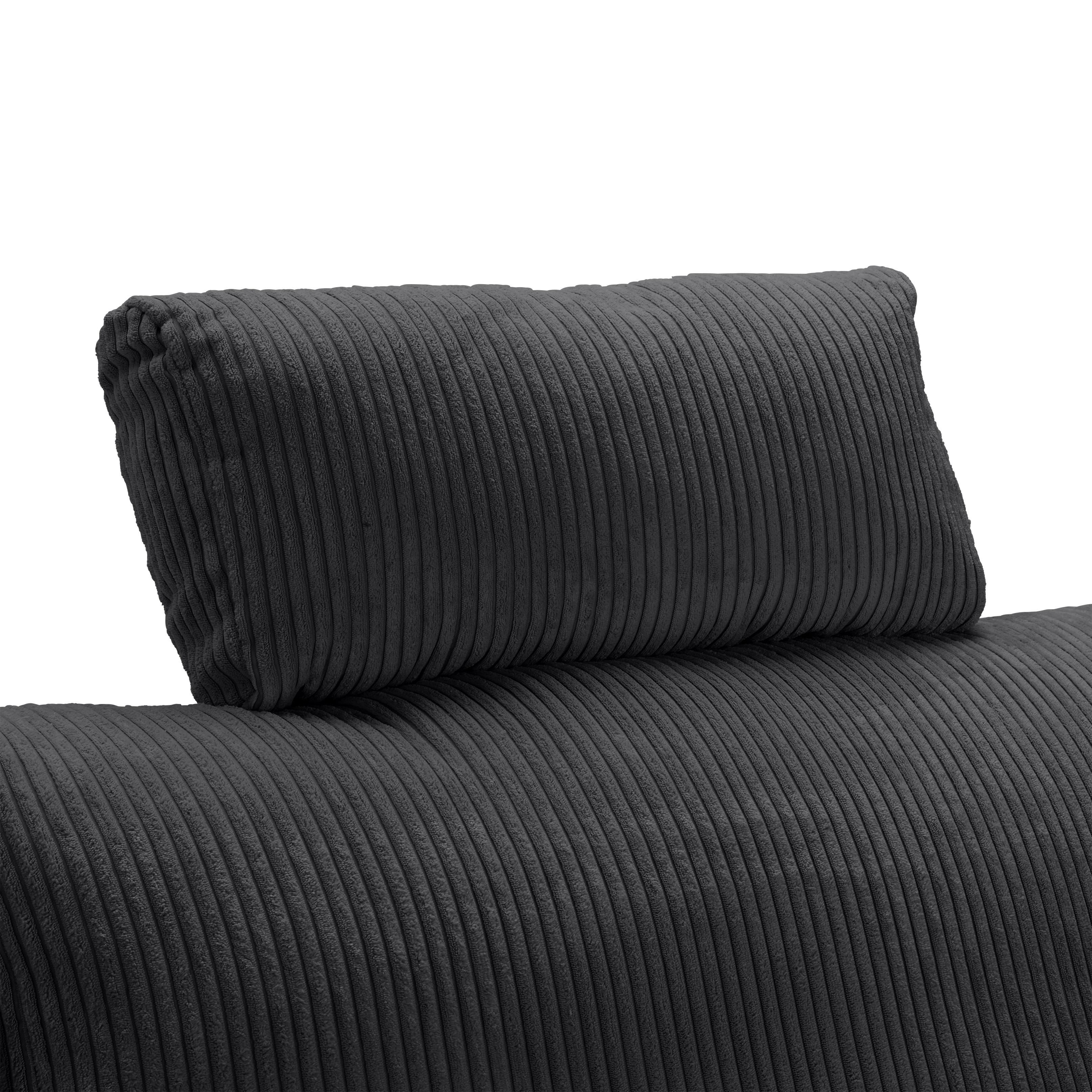 Opěrka hlavy LILLE, tmavě šedý manšestr - tmavě šedá, Moderní, textil (58/23/10cm) - Mömax