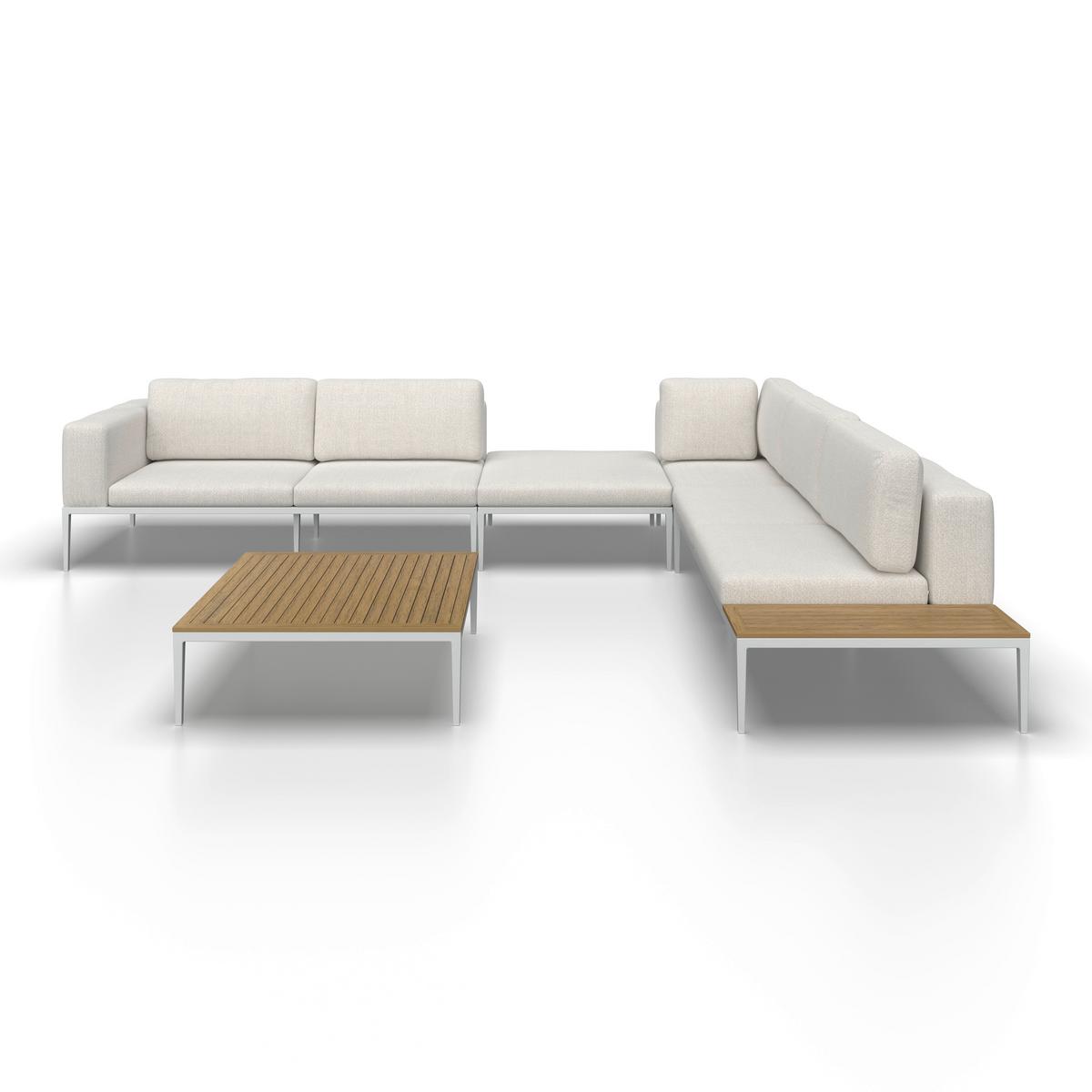 TERASOVÁ SEDACIA SÚPRAVA ÄNNA - krémová/prírodná farba, Modern, kov/textil (270/68/90cm) - Bessagi Garden