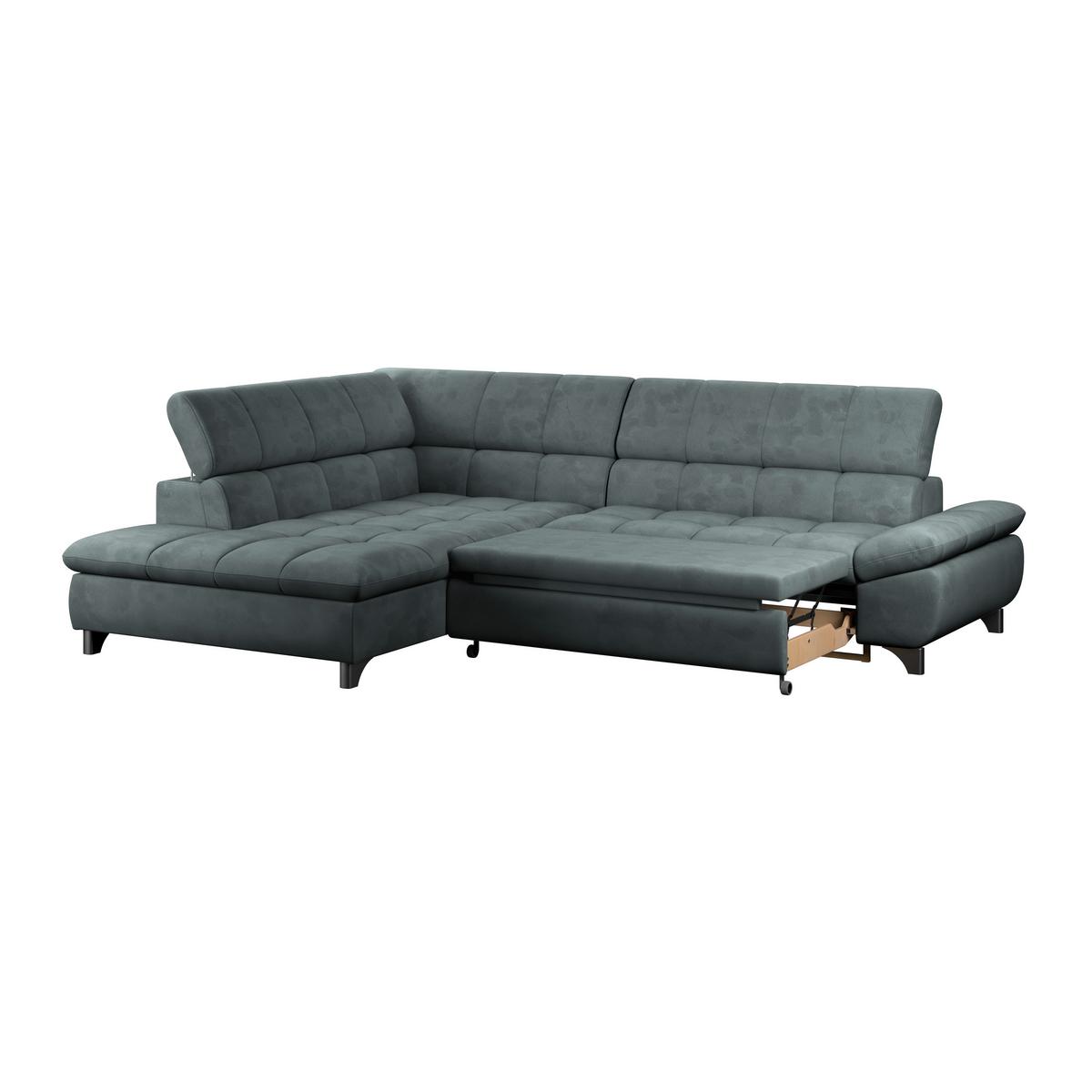 Ecksofa Gemini Grün, B: 234cm - Chromfarben/Mintgrün, KONVENTIONELL, Textil (234/312cm)