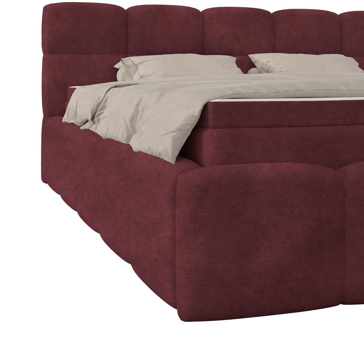 Polsterbett Noe Bordeaux 180x200 cm - Bordeaux/Schwarz, Trend, Textil/Metall (180/200cm)