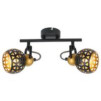 Strahler Sarra 2-flammig Verstellbar L: 25 Cm - Goldfarben/Schwarz, Basics, Metall (25/10/17,5cm) - Globo