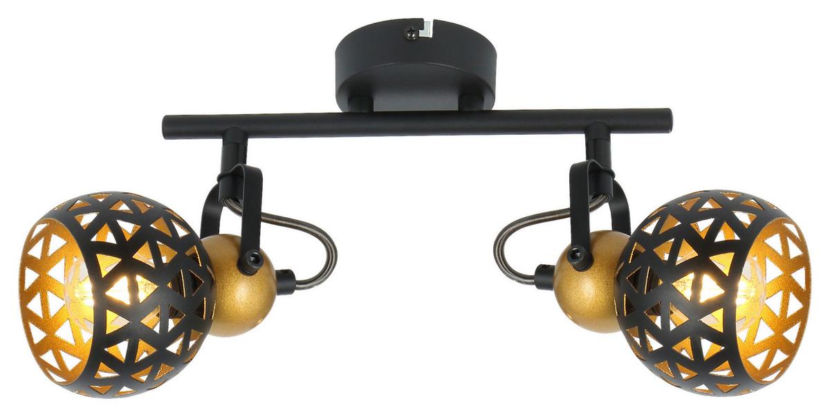 Strahler Sarra 2-flammig Verstellbar L: 25 Cm - Goldfarben/Schwarz, Basics, Metall (25/10/17,5cm) - Globo