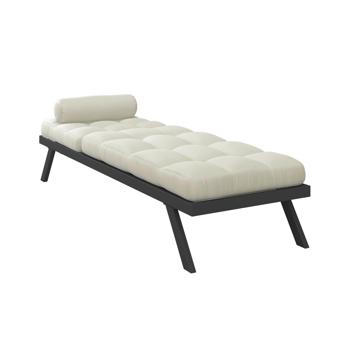 ZAHRADNÍ LEHÁTKO AVOLA - bílá/šedá, Moderní, kov/textil (199/31/68cm) - Bessagi Garden