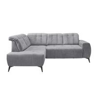 Ecksofa mit Schlaffunktion Sano Hellgrau 200x261 cm - Hellgrau/Schwarz, MODERN, Textil (200/261cm) - Livetastic