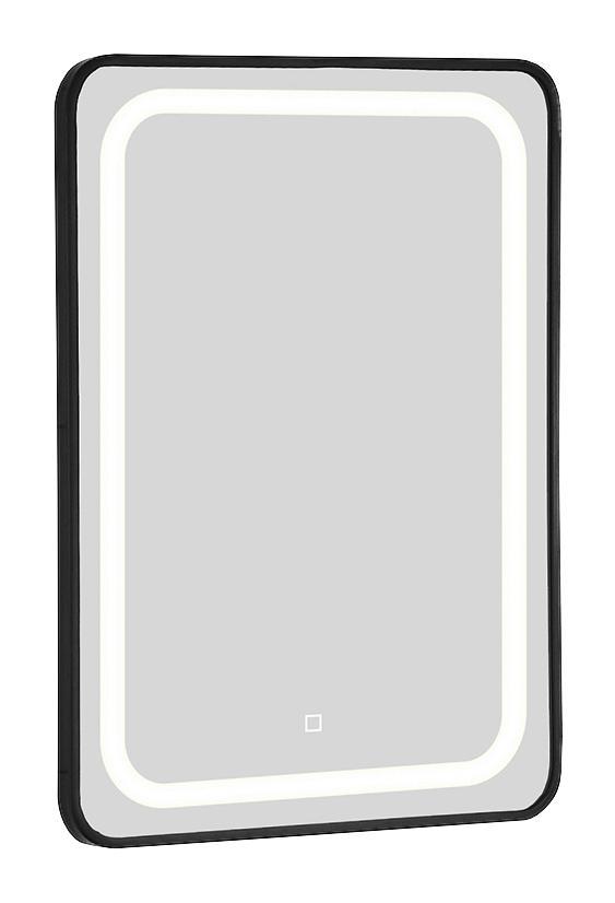 Badezimmerspiegel Soho B: 60/80 cm Schwarz - Schwarz, Basics, Glas/Metall (60/80/3,5cm)