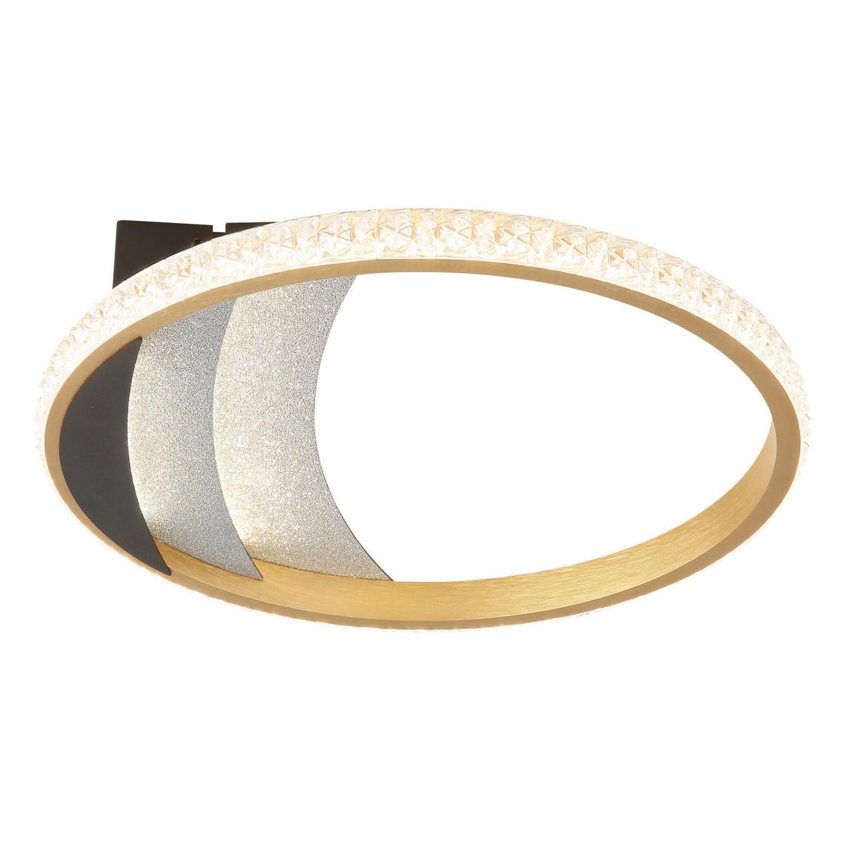 LED-Deckenleuchte Memory-Funktion - Goldfarben/Schwarz, Design, Kunststoff/Metall (29.5/6cm) - Globo