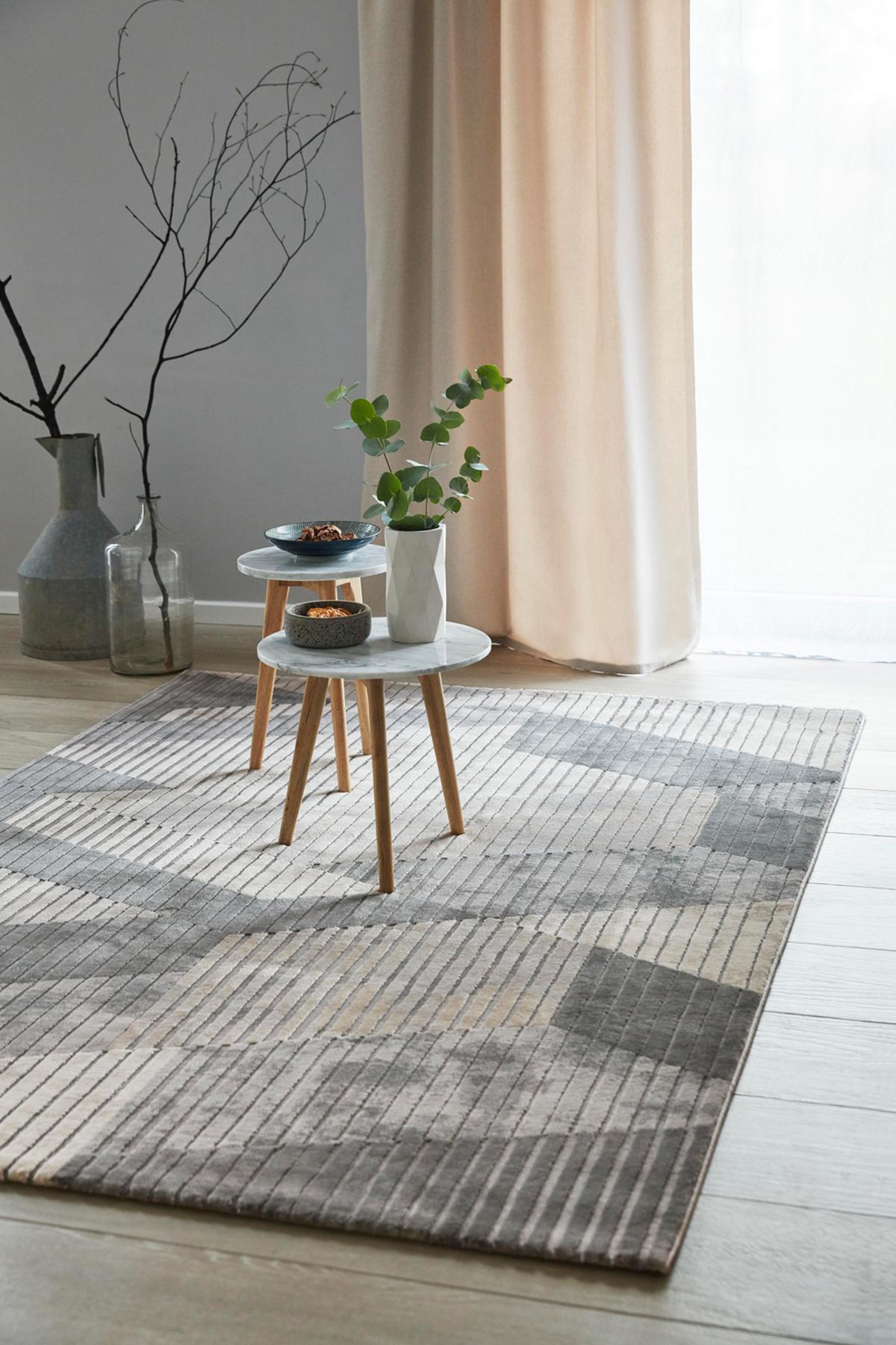 Webteppich Grau/Sand/Beige Tamo 133x200 cm - Sandfarben/Beige, Design, Textil (133/200cm) - Esprit