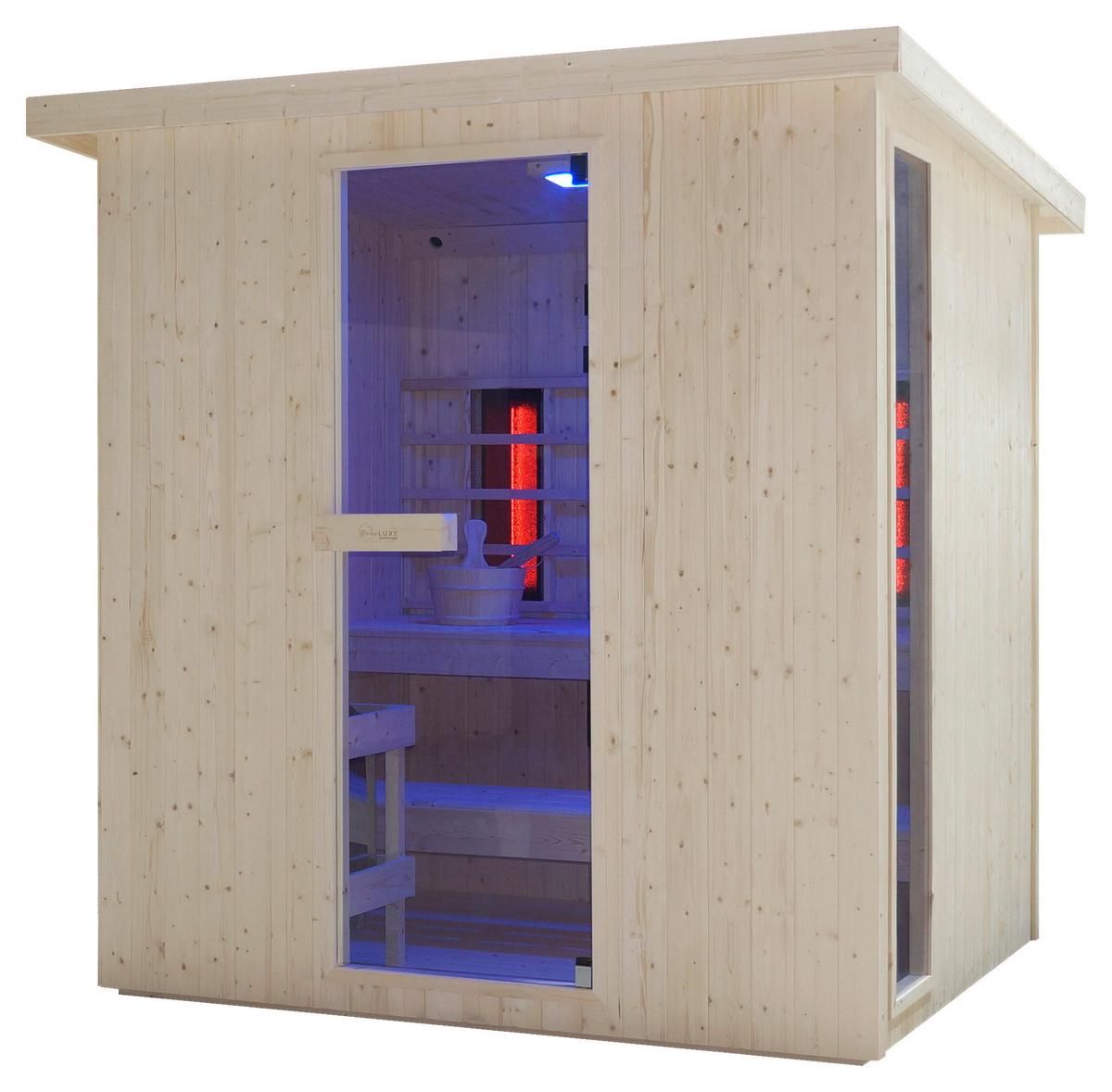 Infrarotkabine Lahti Holzfarben B: 181,5 cm - Fichtefarben, KONVENTIONELL, Holz (198/181,5/202,2cm) - Sanotechnik