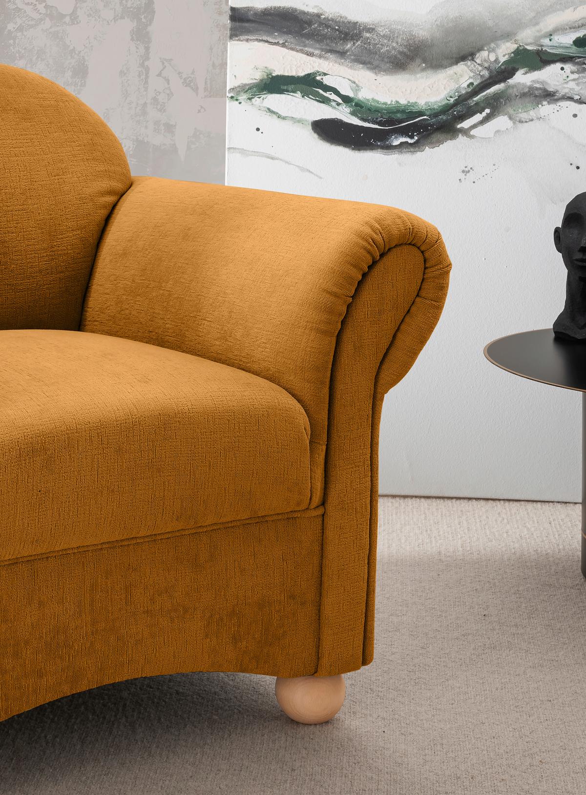 Sessel Torello Goldfarben B: 90cm - Wildeiche/Goldfarben, KONVENTIONELL, Textil (90/84/80cm) - Livetastic