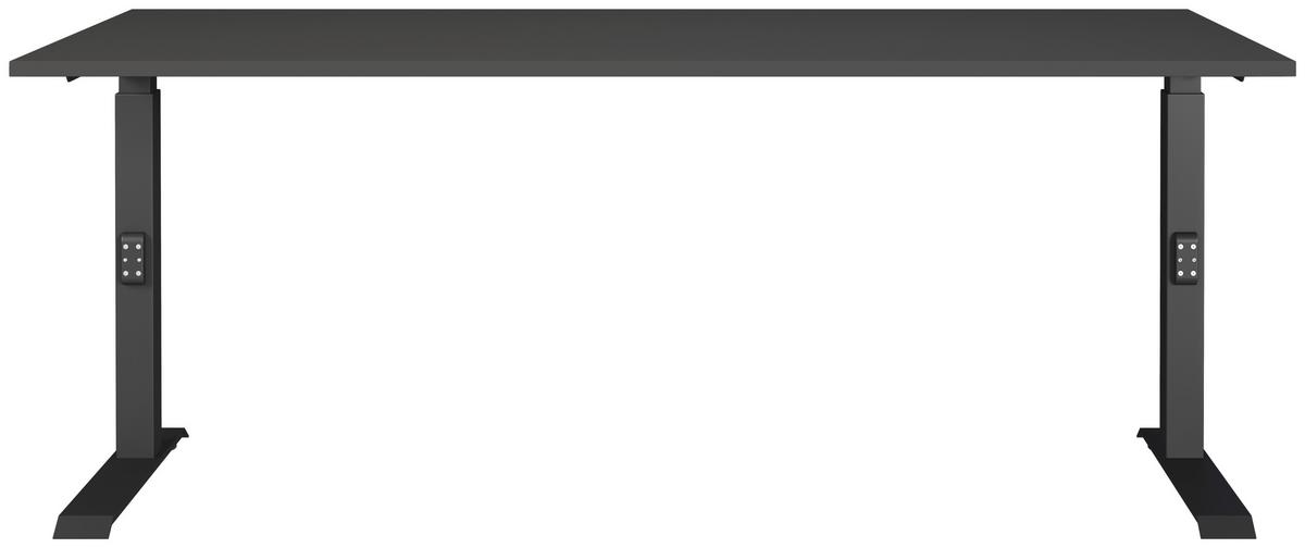 Schreibtisch Schwarz/Graphitfarben L: 180cm - Schwarz/Graphitfarben, MODERN, Holzwerkstoff/Metall (180/80/68-91cm) - Germania