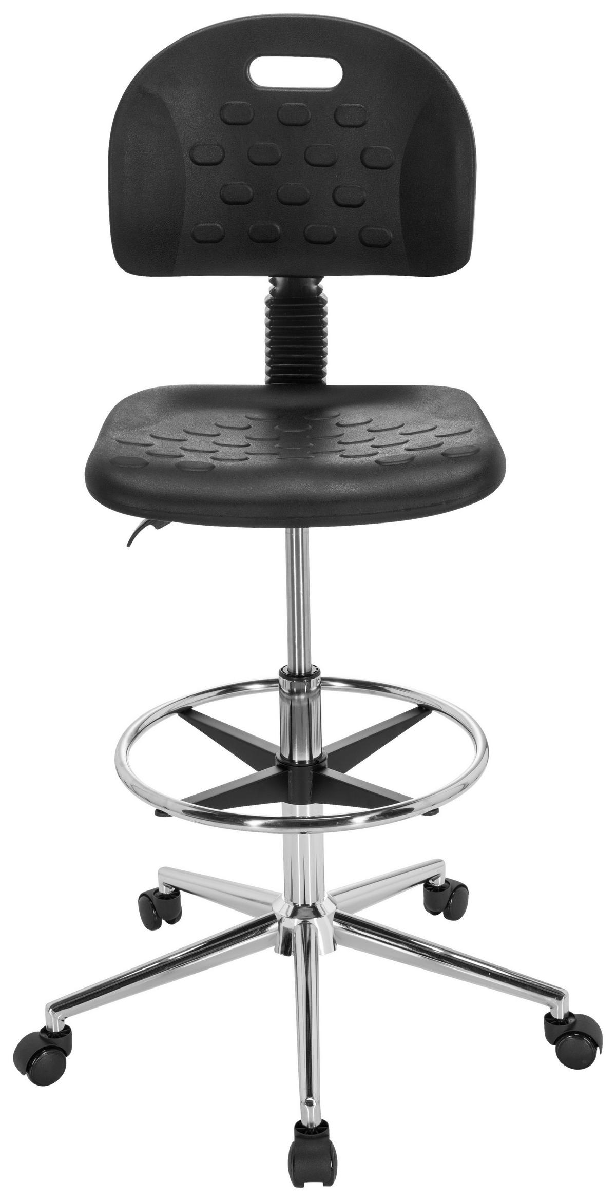 Bürostuhl Top Work 23 I Pu Schwarz Bis 100 Kg - Silberfarben/Schwarz, Basics, Kunststoff/Metall (45/91/61cm) - MID.YOU