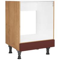 Herdumbauschrank Easytouch - Eichefarben/Rot, MODERN, Holzwerkstoff (60,0/87,0/56,0cm) - Nobilia