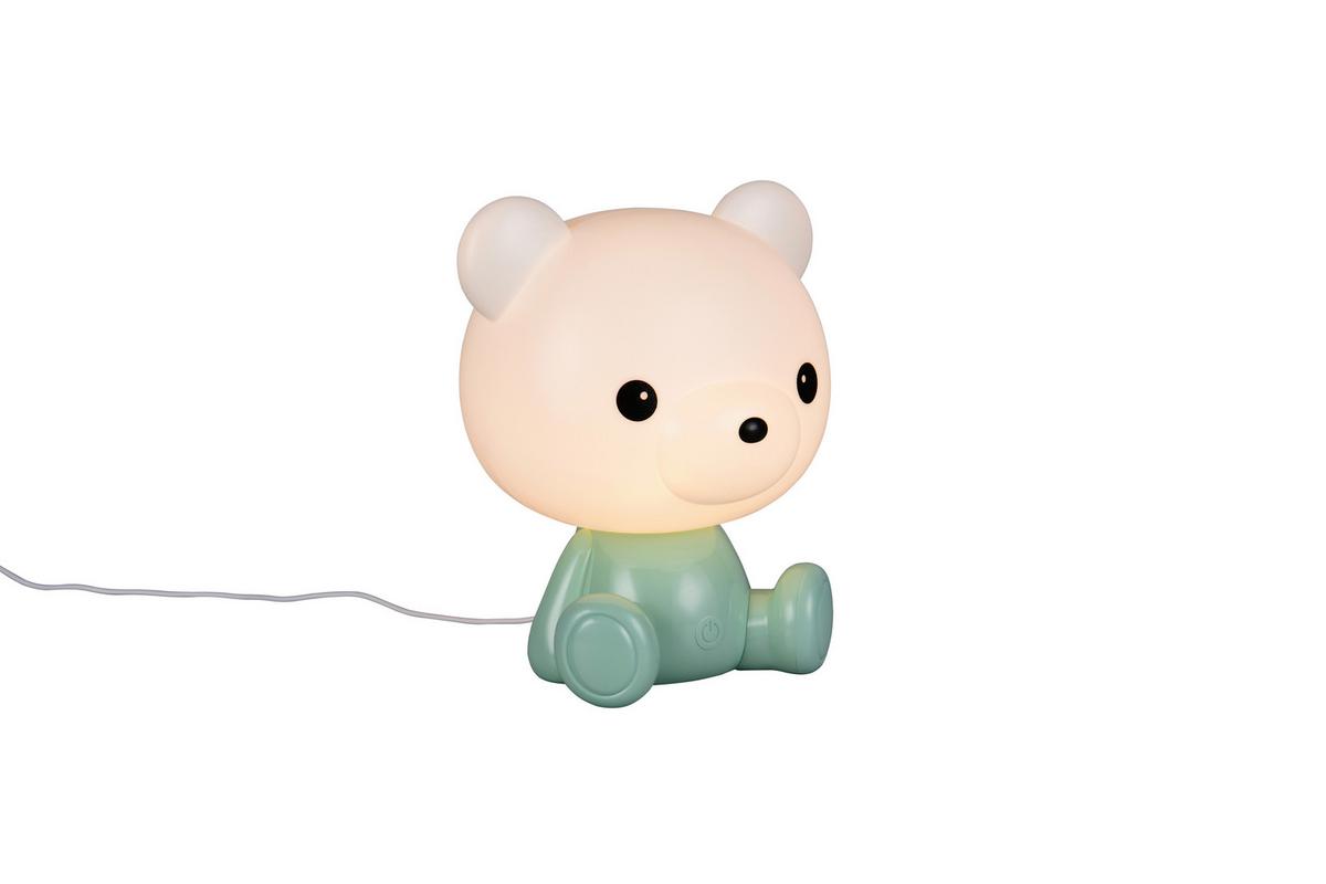LED-Tischleuchte Cutie Grün Weiß B: 19 cm - Weiß/Grün, LIFESTYLE, Kunststoff (21/19/25,5cm)