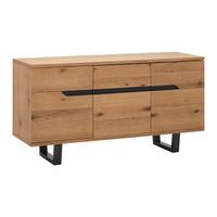 Široká komoda Juno š: 150cm - čierna/farba duba, Modern, kov/drevo (150/78/47cm) - Bessagi Home