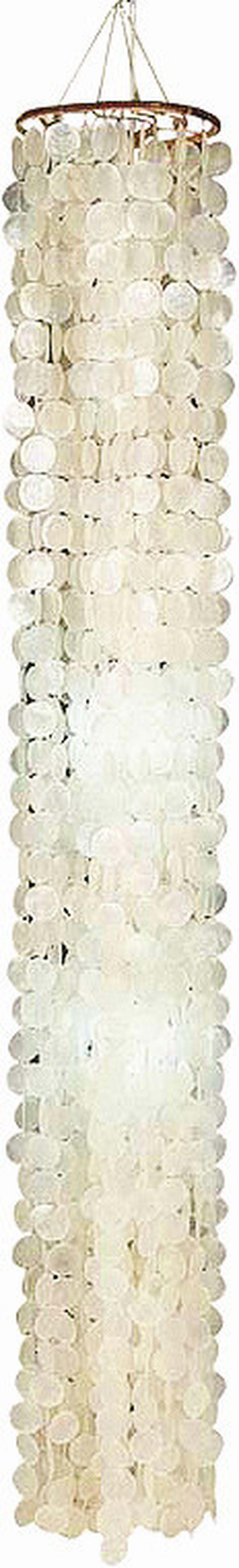 Hängeleuchte Shell H: 200 Cm 3-Flammig Pendelleuchte - Naturfarben/Weiß, Design, Holz (30/200cm) - Näve