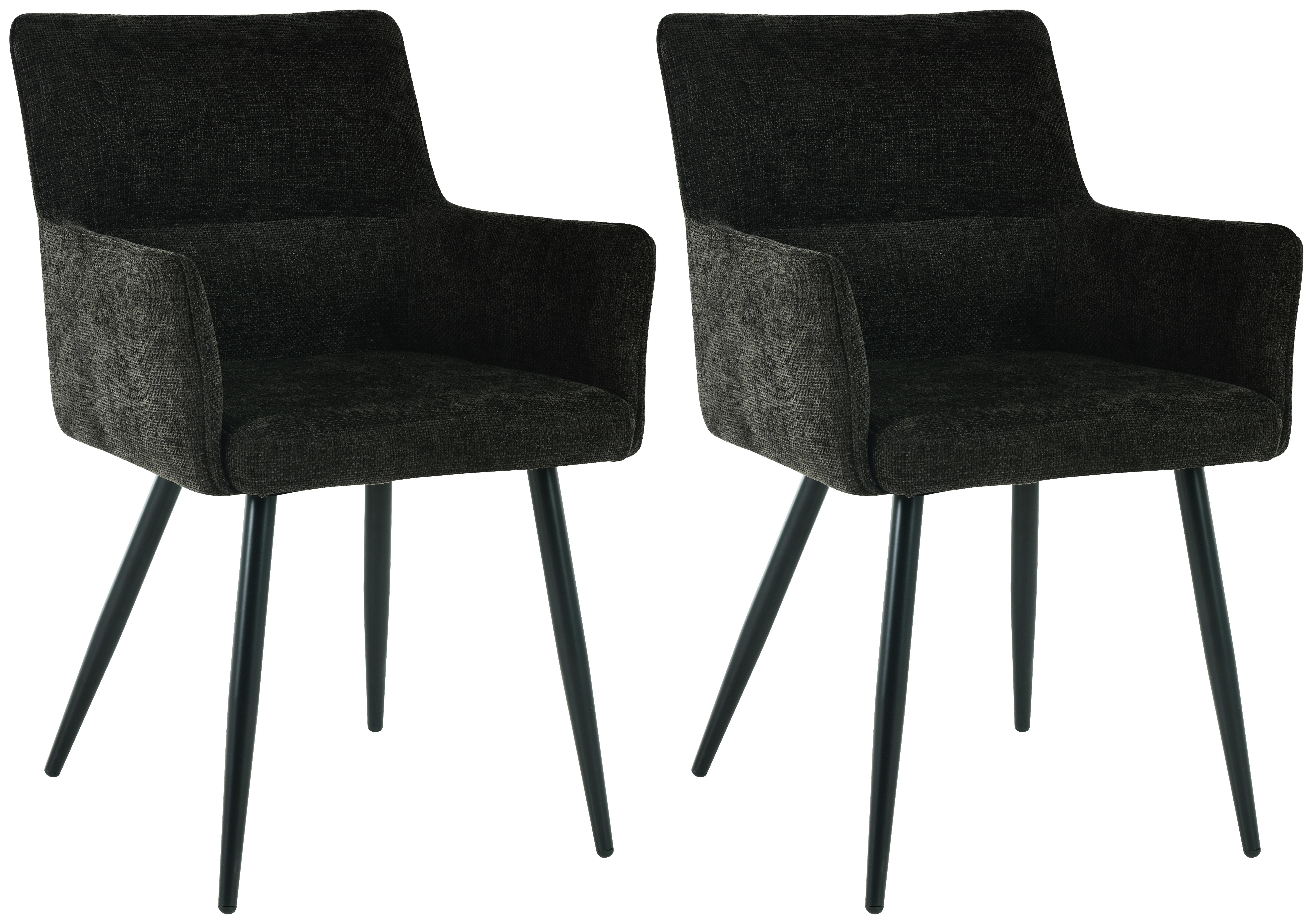 Armlehnstuhl-set Finn - Schwarz, LIFESTYLE, Holz/Textil (54/82/60cm) - MID.YOU