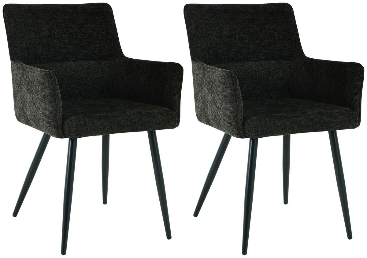 Armlehnstuhl-set Finn - Schwarz, LIFESTYLE, Holz/Textil (54/82/60cm) - MID.YOU