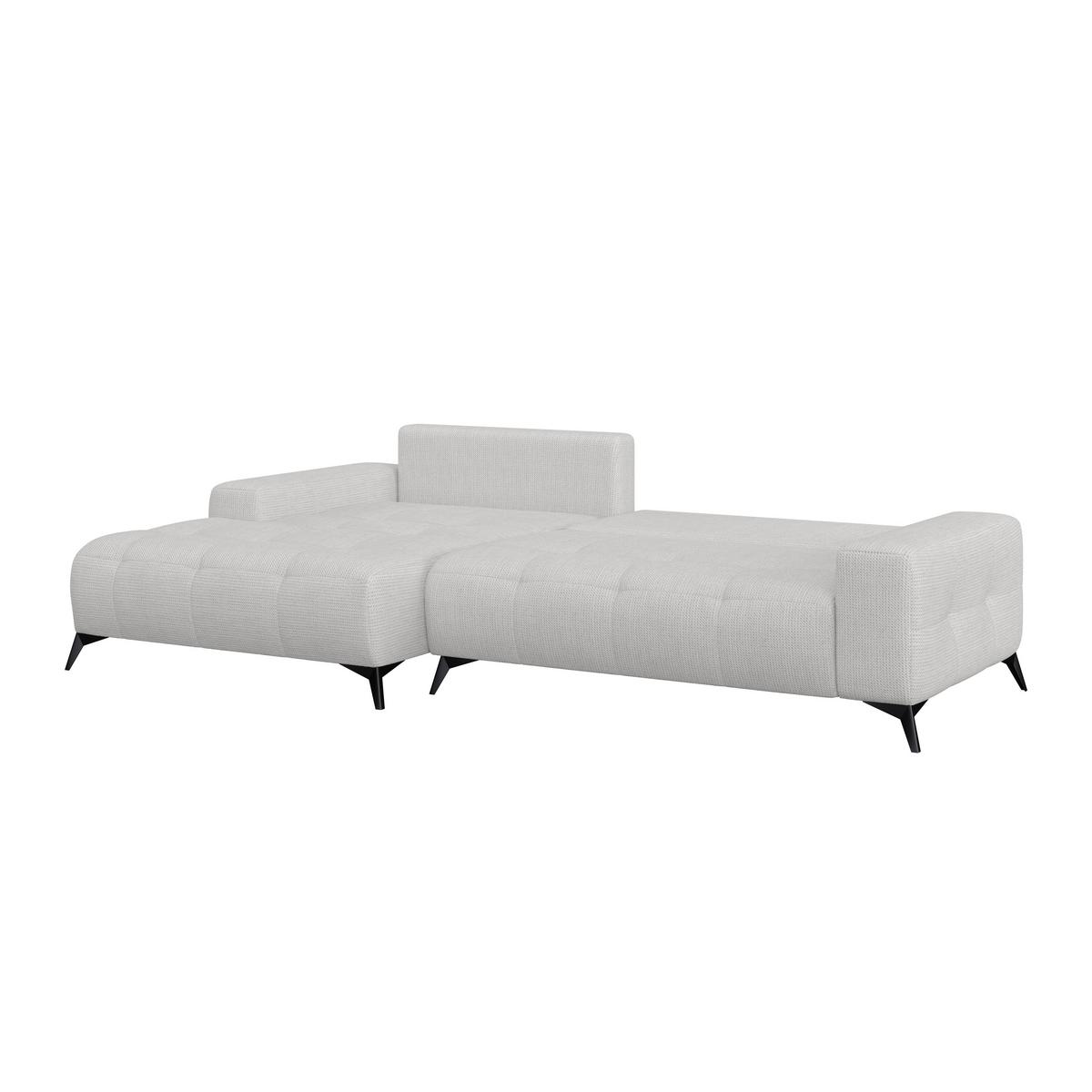 Ecksofa Mauro Beige, mit Schlaffunktion - Creme/Schwarz, Trend, Textil (175/290cm) - Luca Bessoni