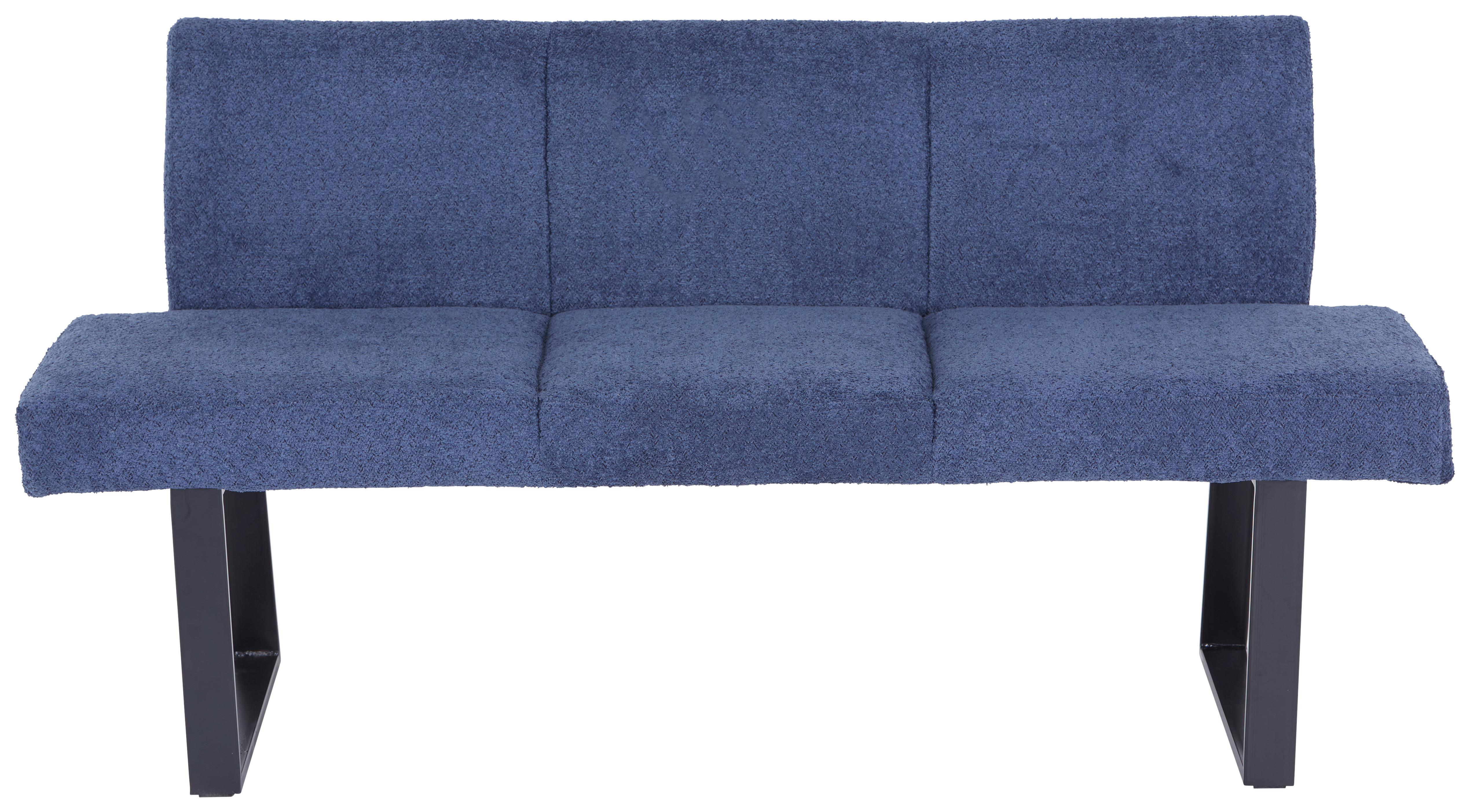 Sitzbank Tampa - Schwarz/Dunkelblau, MODERN, Textil/Metall (166/82/61cm) - MID.YOU