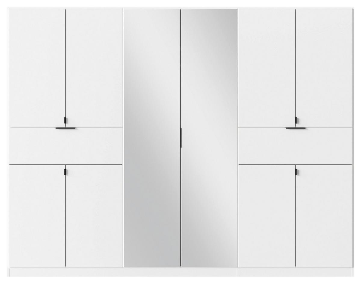 Drehtürenschrank Ticao Weiß B: 271 Cm - Silberfarben/Weiß, MODERN, Holzwerkstoff (271/210/54cm) - Rauch Möbel