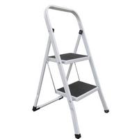 Klapptrittleiter 2 Stufen Anti-Rutsch - Schwarz/Weiß, Basics, Kunststoff/Metall (43,5/49/83,5cm) - Spirella