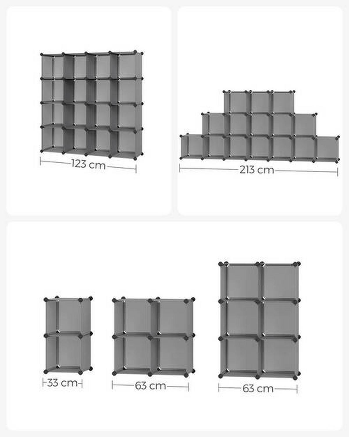 Regalkombination B: 153 Cm, Grau - Schwarz/Grau, Basics, Kunststoff/Metall (153/153/31cm) - Boxxx