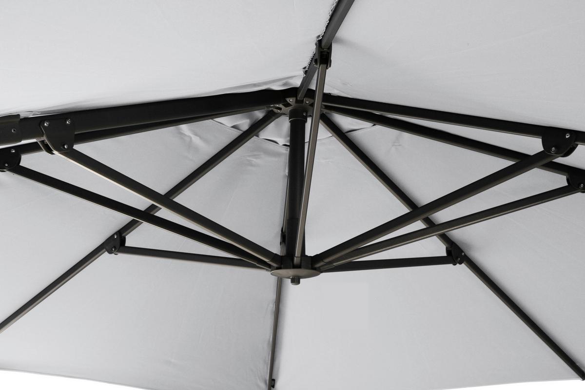 Ampelschirm Sunset N+ Ø 350 H: 252 Cm Anthrazit/grau - Anthrazit/Grau, KONVENTIONELL, Textil/Metall (350/350cm) - Siena Garden