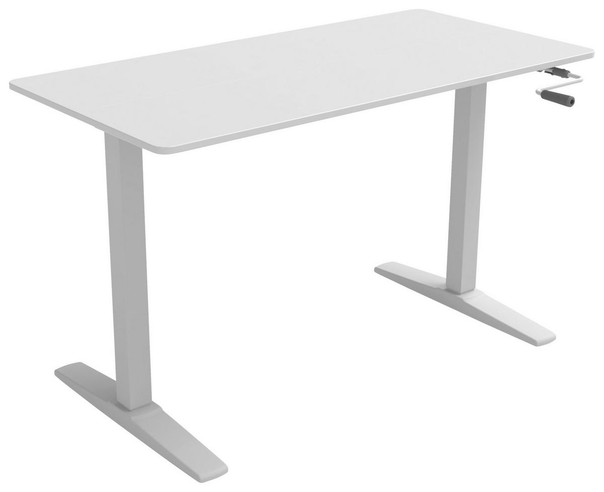 Schreibtisch 120x75-120x60 cm Easy Weiß - Weiß, MODERN, Holzwerkstoff/Kunststoff (120/75-120/60cm) - MID.YOU