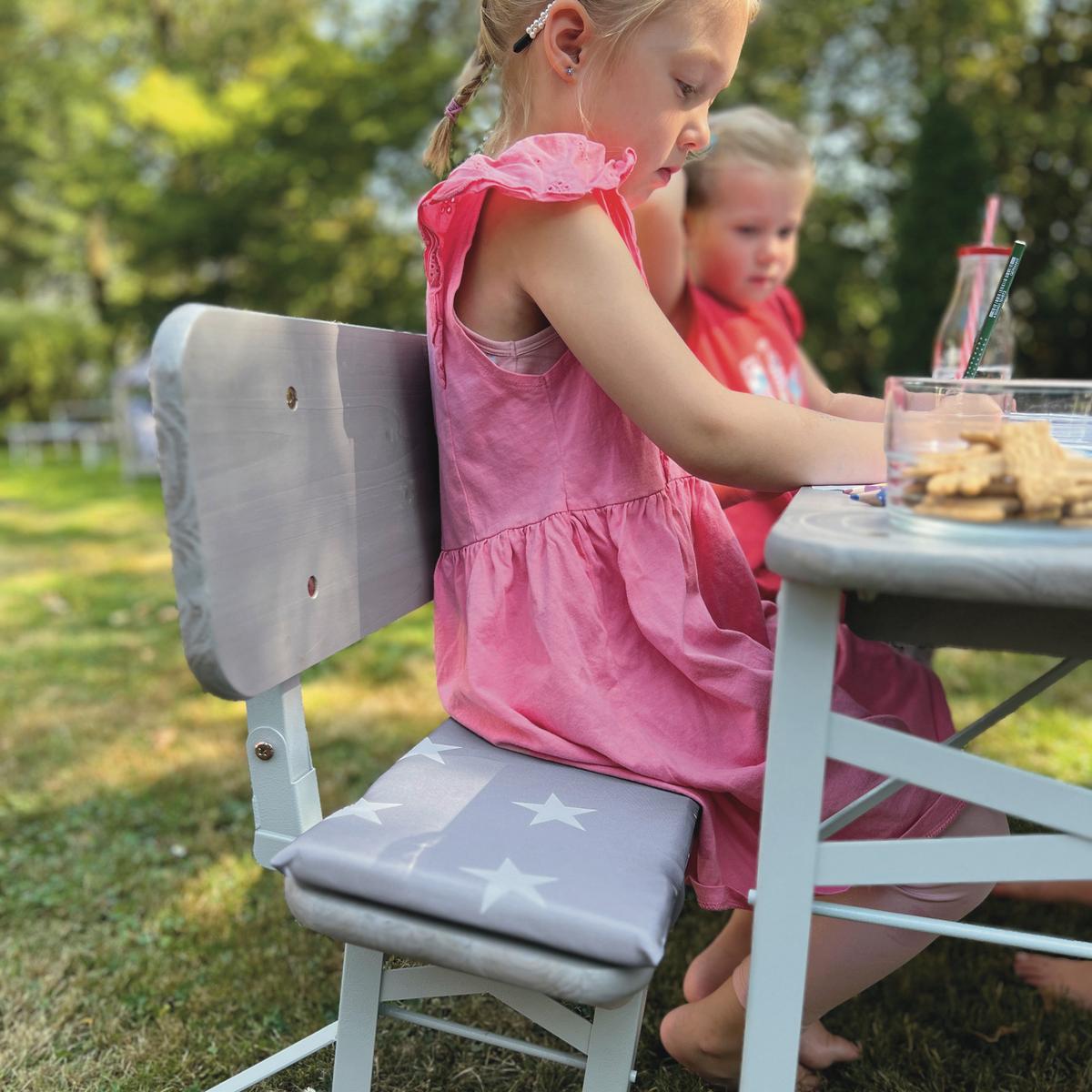 Sitzkissenset  'Little Stars' grau, 2-teilig. Gummizug - Grau, Basics, Textil (108/2,5/20cm)
