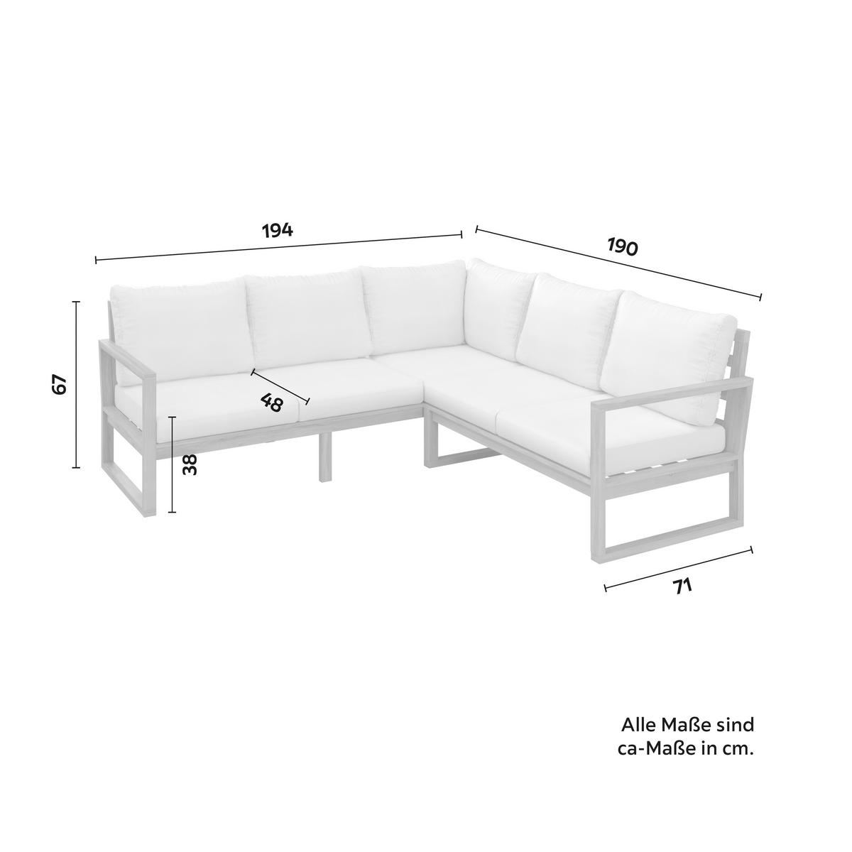 JEDÁLENSKÁ TERASOVÁ SÚPRAVA ANOUK - krémová/sivobiela, Modern, drevo/textil (194/67/71cm) - Bessagi Garden