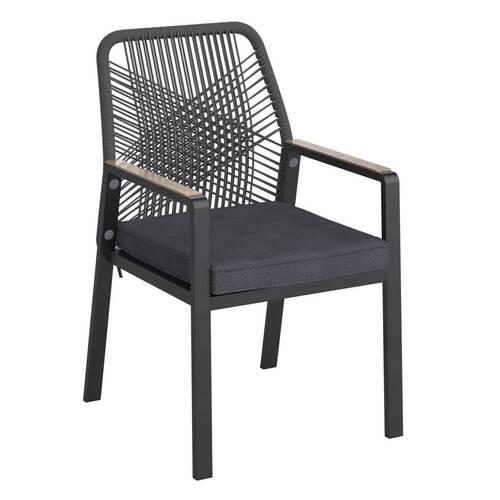 Kerti Szék Daniela - tölgyfa/sötétszürke, Modern, textil/fém (55/90/67cm) - Beldano