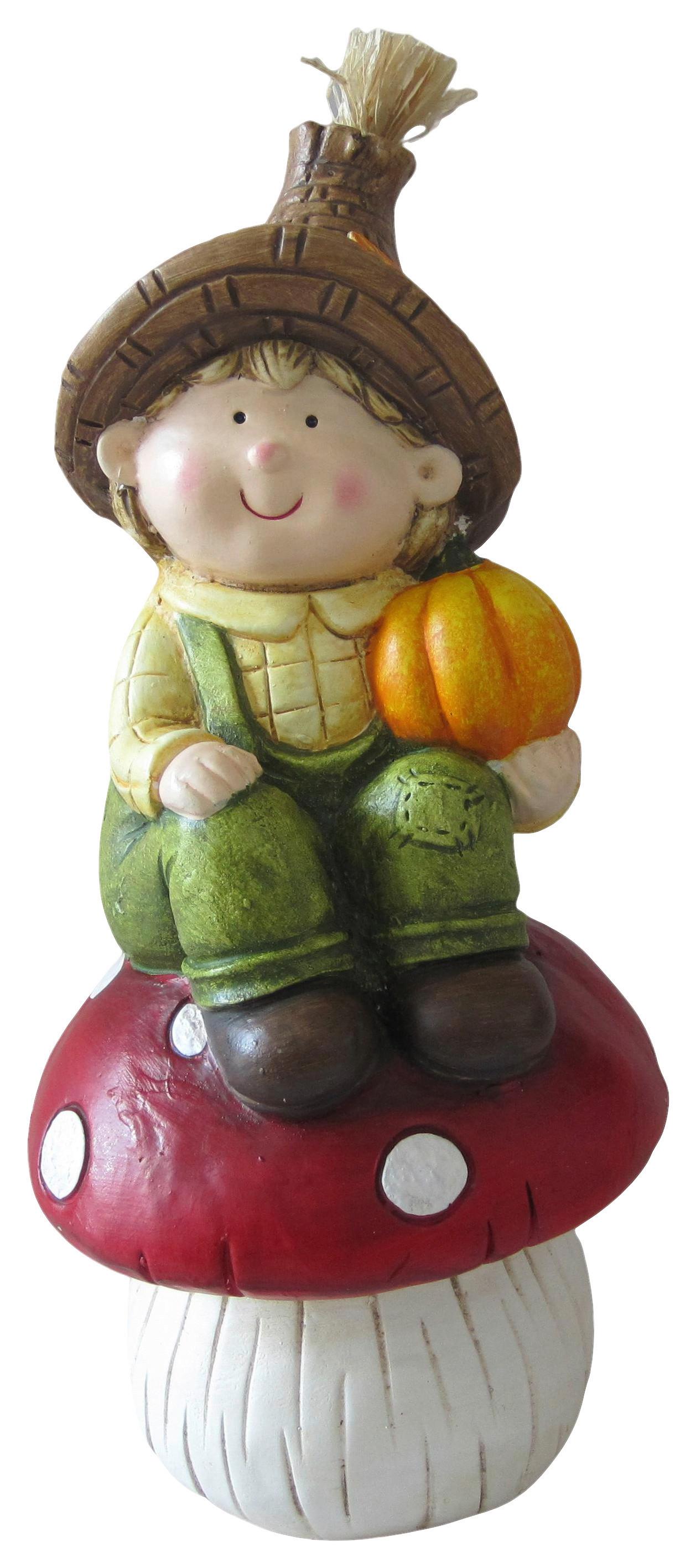 Dekofigur Kind Nova - Braun/Orange, KONVENTIONELL, Kunststoff (17,5/16,5/35,5cm) - Luca Bessoni
