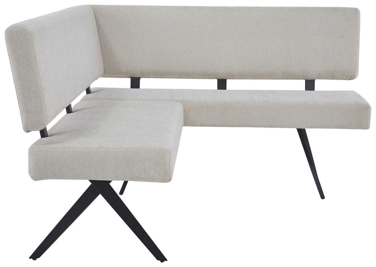 Eckbank Chios - Beige/Schwarz, KONVENTIONELL, Textil/Metall (190/150cm) - MID.YOU
