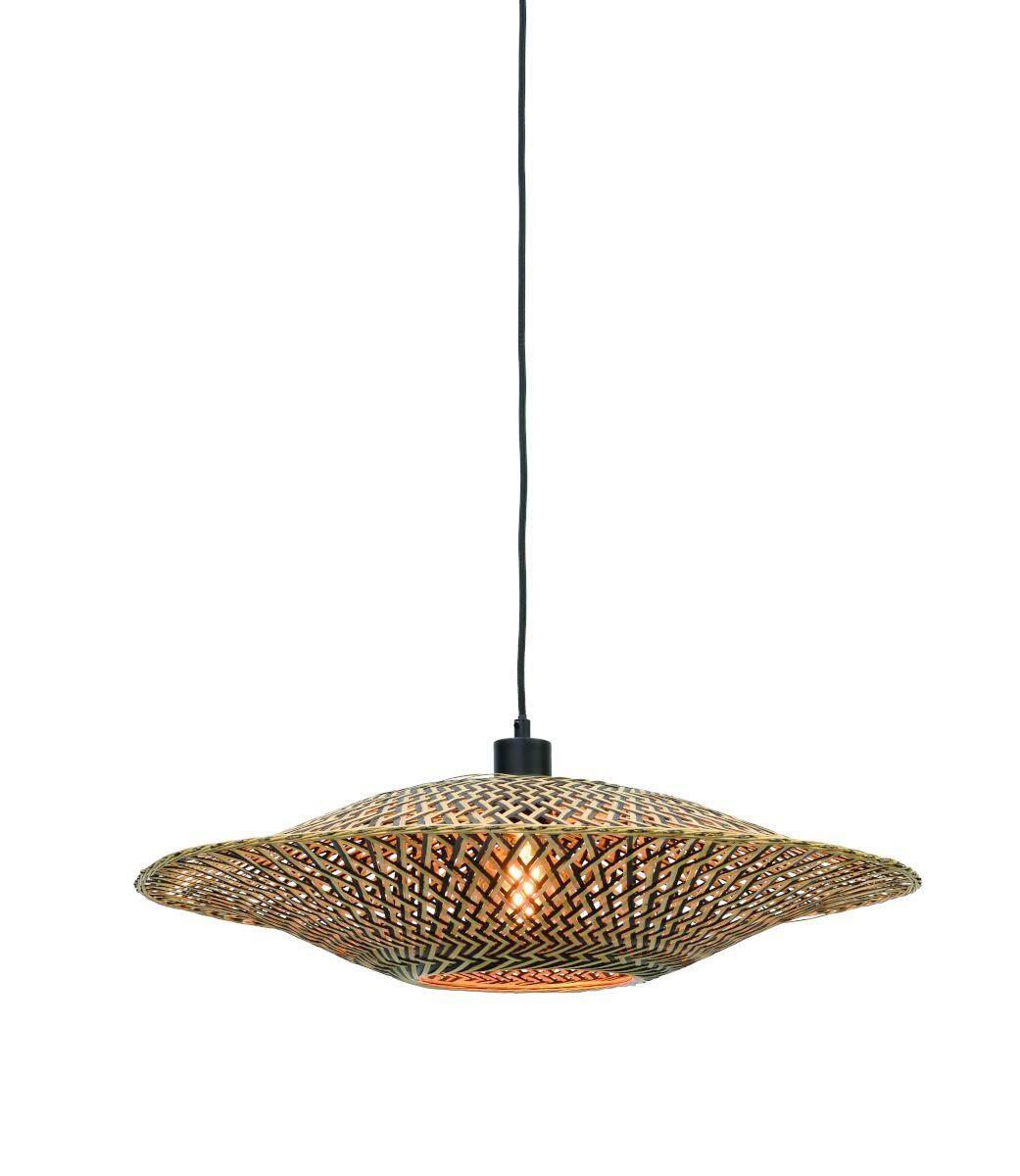 Hängeleuchte Bali H: 15 cm 1-Flammig höhenverstellbar - Hellbraun/Schwarz, Natur, Naturmaterialien (60/15cm) - Good & Mojo