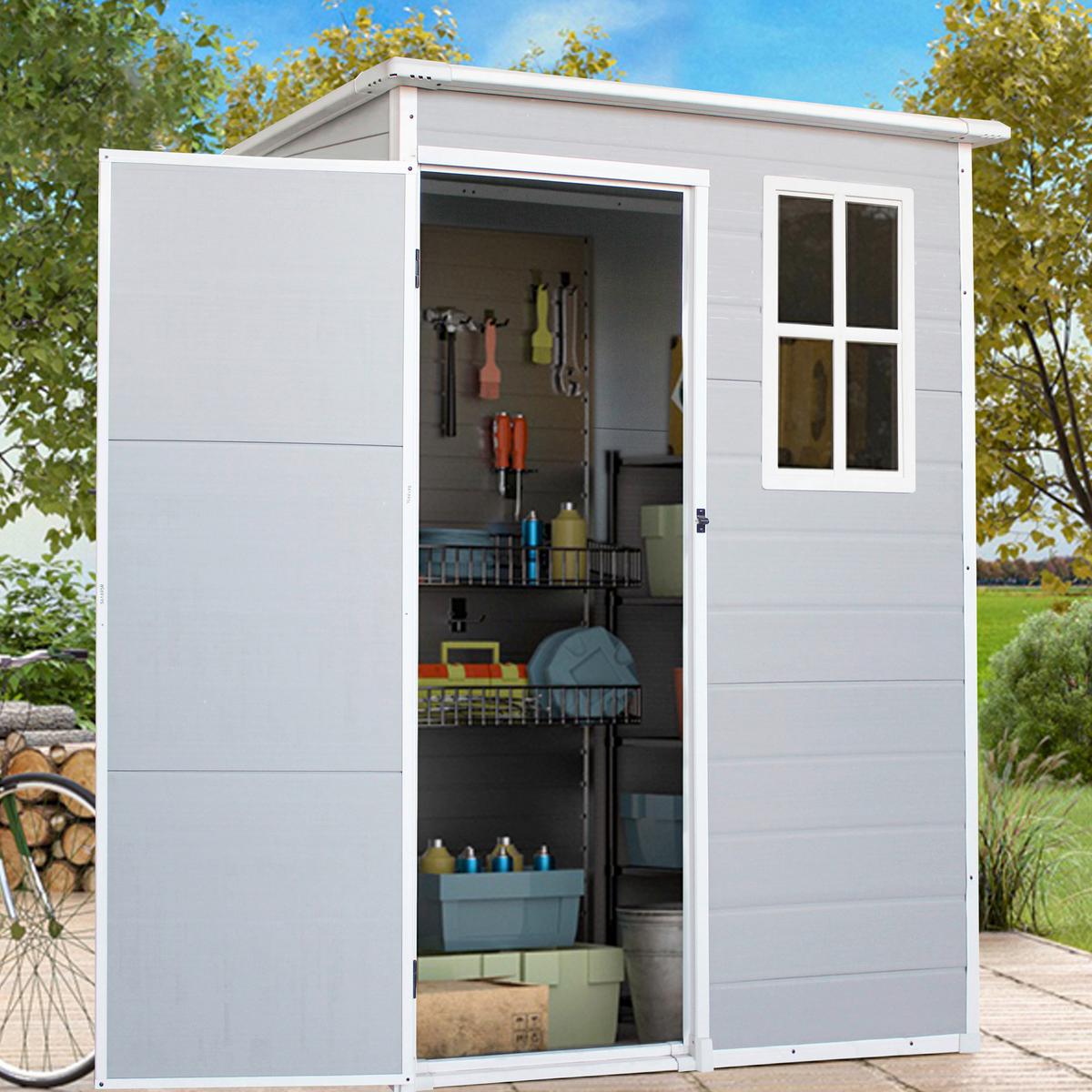 Gartenhaus Nizza - Grau, MODERN, Kunststoff/Metall (152/193/91.5cm) - Homezone