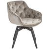 Armlehnstuhl Avegno Grau Mit Drehbare Sitzfläche - Schwarz/Grau, MODERN, Holz/Textil (59,5/84/63,5cm) - Livetastic