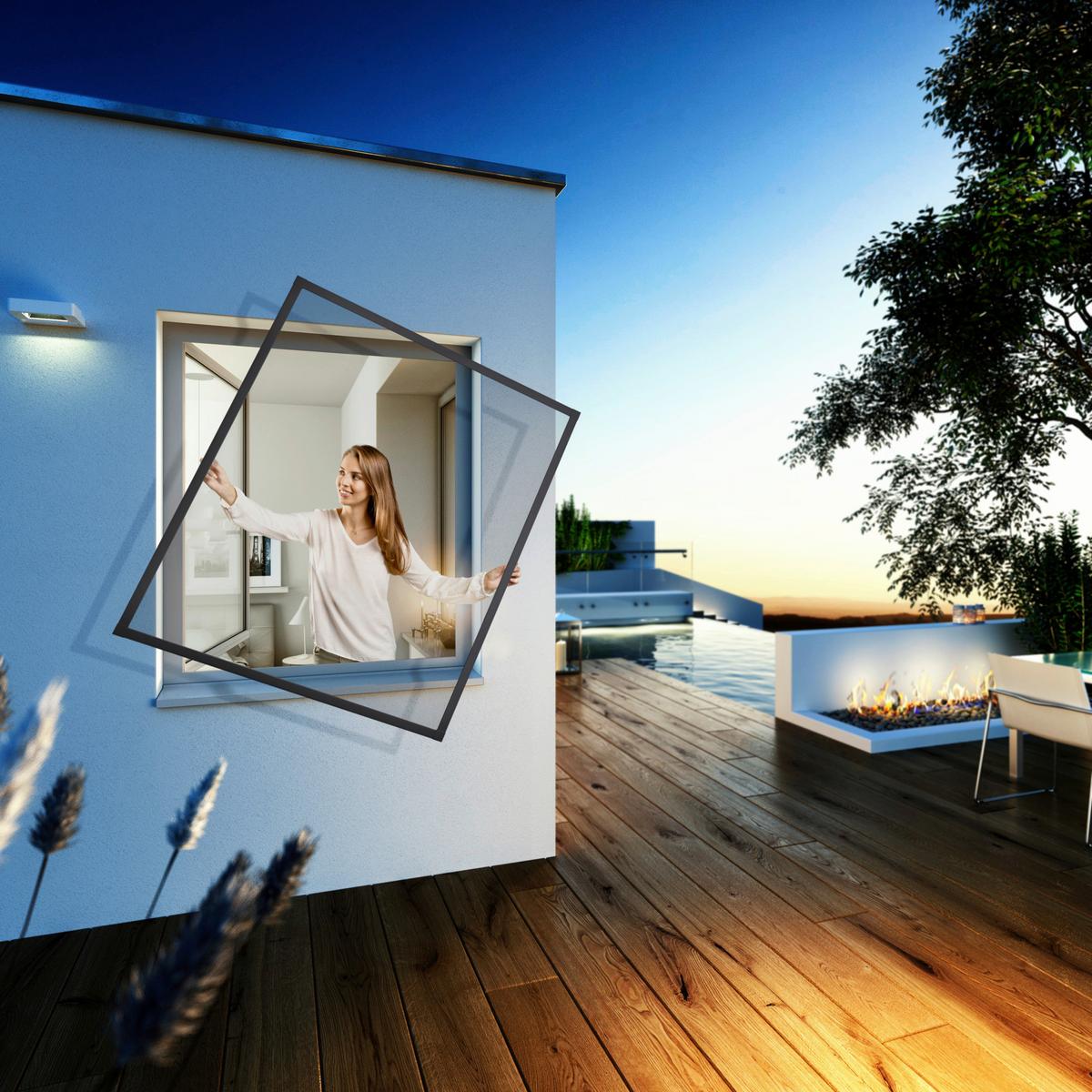 Fliegengitter Fenster 140x150 cm Anthrazit - Anthrazit, Basics, Metall (140/150cm)