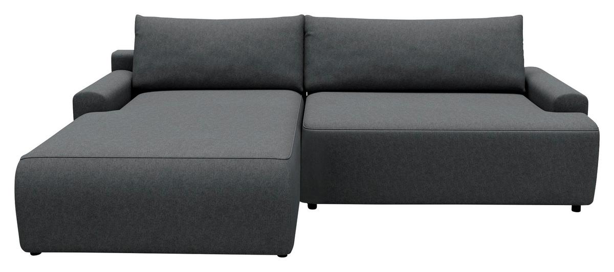 Eckschlafsofa Prag Graphitfarben S: 167x253 cm - Schwarz/Graphitfarben, MODERN, Textil (167/253cm) - Trendmanufaktur