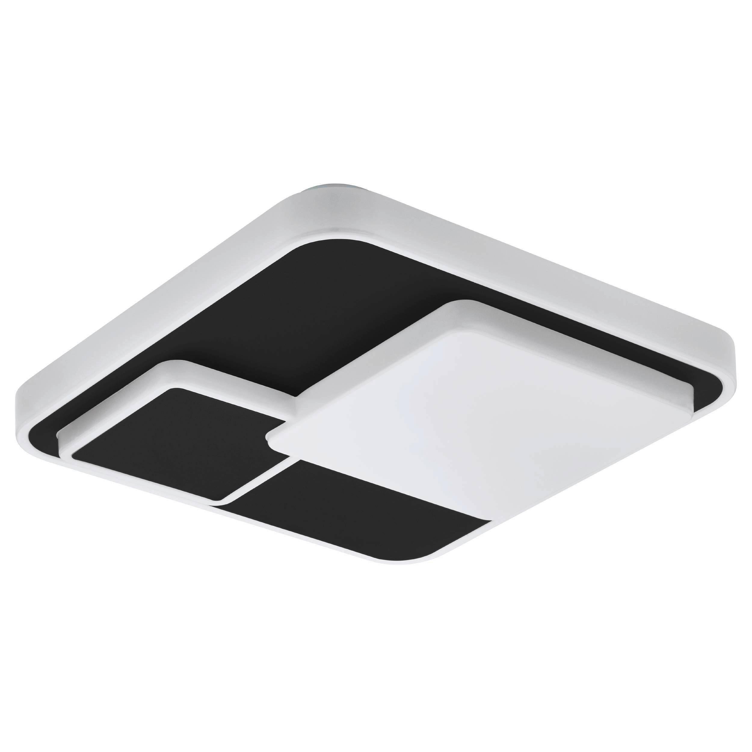 Deckenleuchte Lepreso L: 38,5 cm - Schwarz/Weiß, Basics, Kunststoff/Metall (38,5/38,5/7,5cm) - Eglo