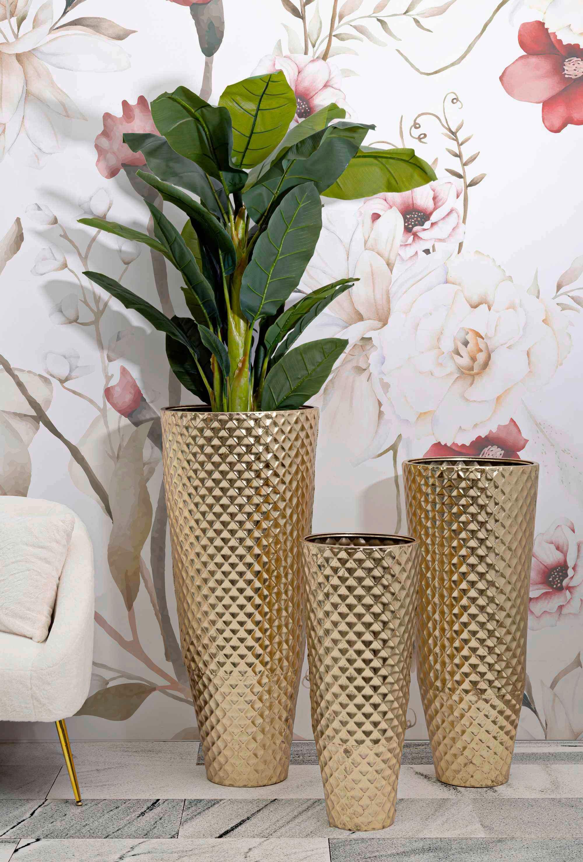 Vase Glotty Set 3 Pcs Goldfarben B: 48 Cm - Goldfarben, Basics, Metall (48/110/48cm)