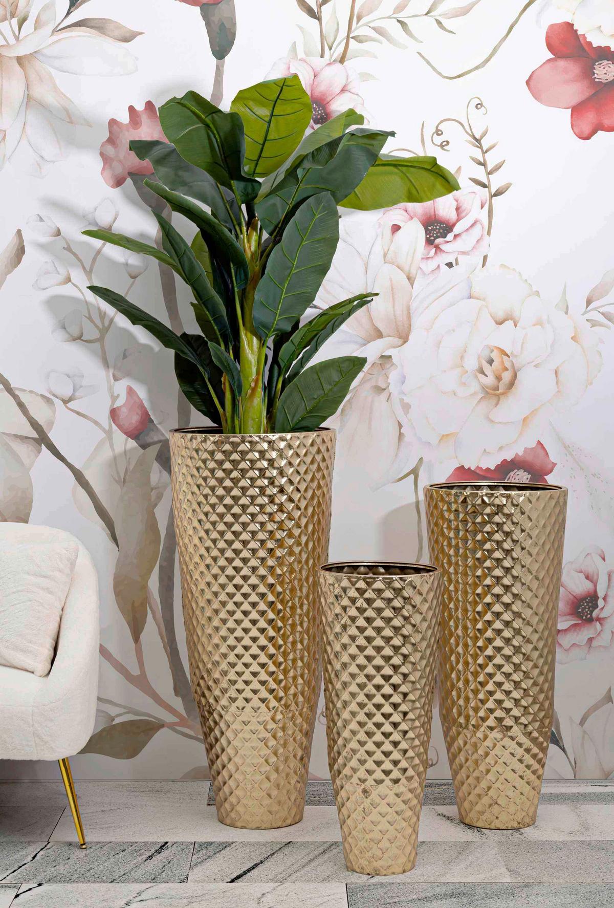 Vase Glotty Set 3 Pcs Goldfarben B: 48 cm - Goldfarben, Basics, Metall (48/110/48cm)