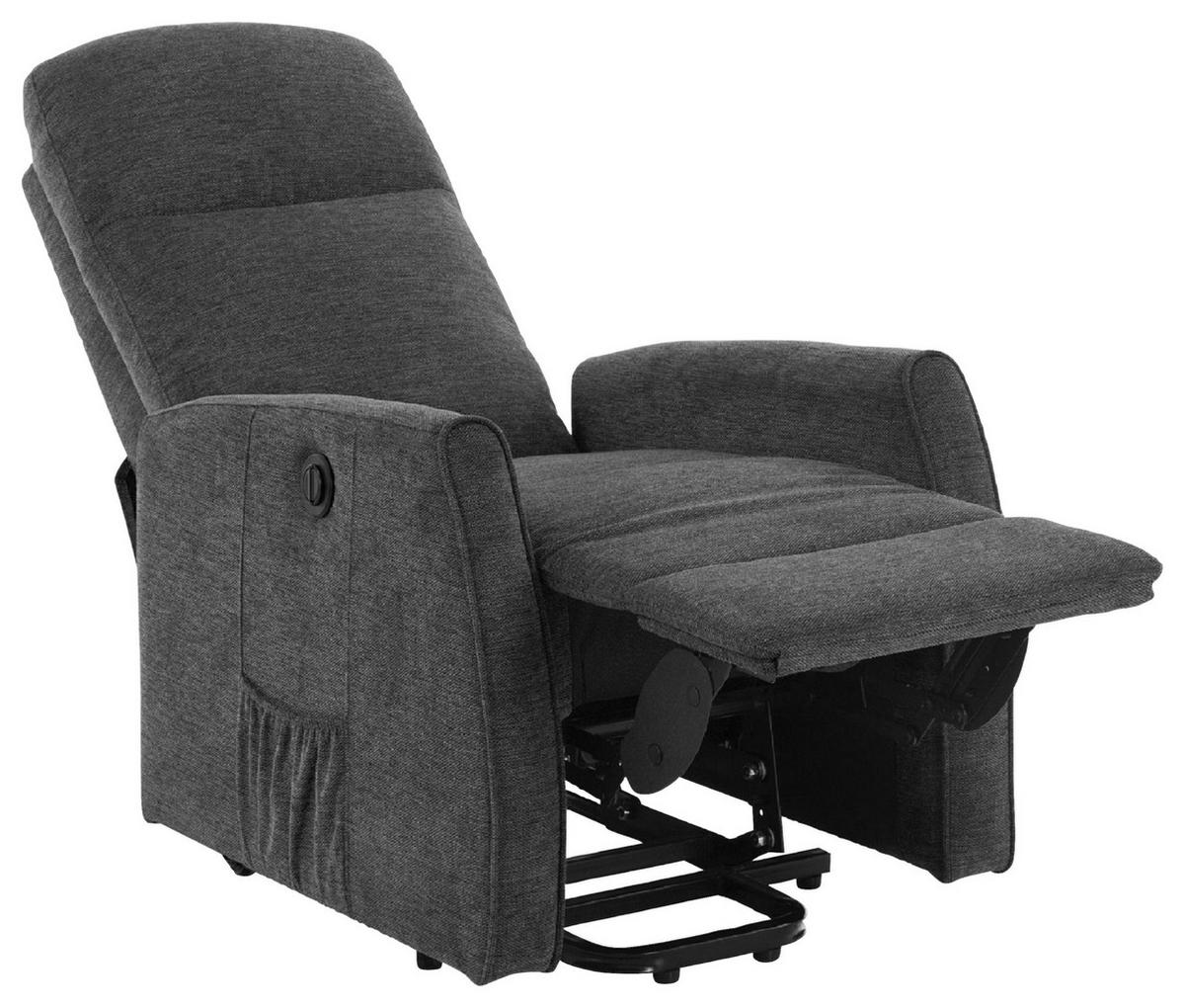 Fernsehsessel Athen Dunkelgrau, B: 67,5 cm - Dunkelgrau, MODERN, Holz/Textil (67.5/107/88.5cm)