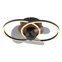 STROPNÝ VENTILÁTOR KAREN - čierna/sivá, Design, kov/plast (42/28/14,4cm) - Globo