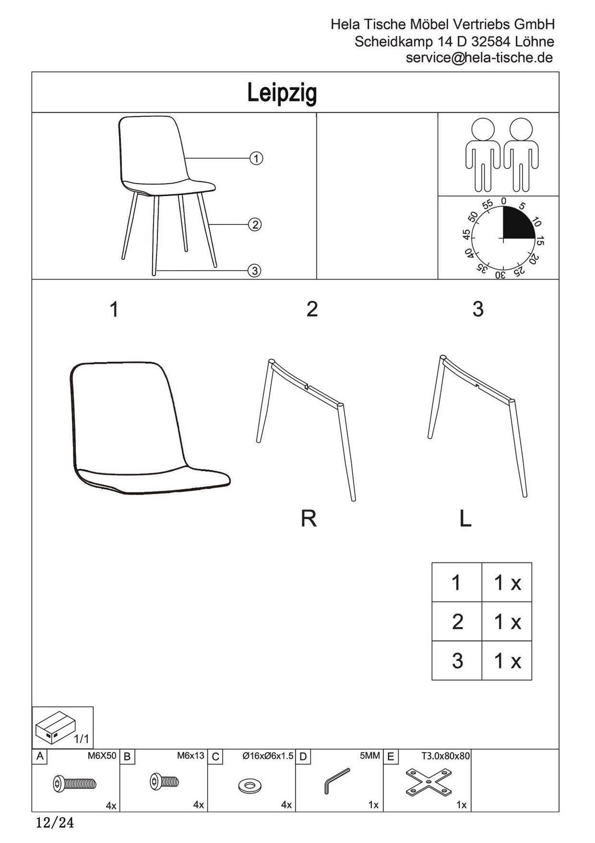 Stuhl-set Leipzig S 2er-Set - Altrosa/Schwarz, MODERN, Textil/Metall (44/92/54cm) - MID.YOU