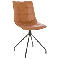 Besucherstuhl Tarviso - Schwarz/Braun, Basics, Leder/Metall (48/93/52cm) - MID.YOU