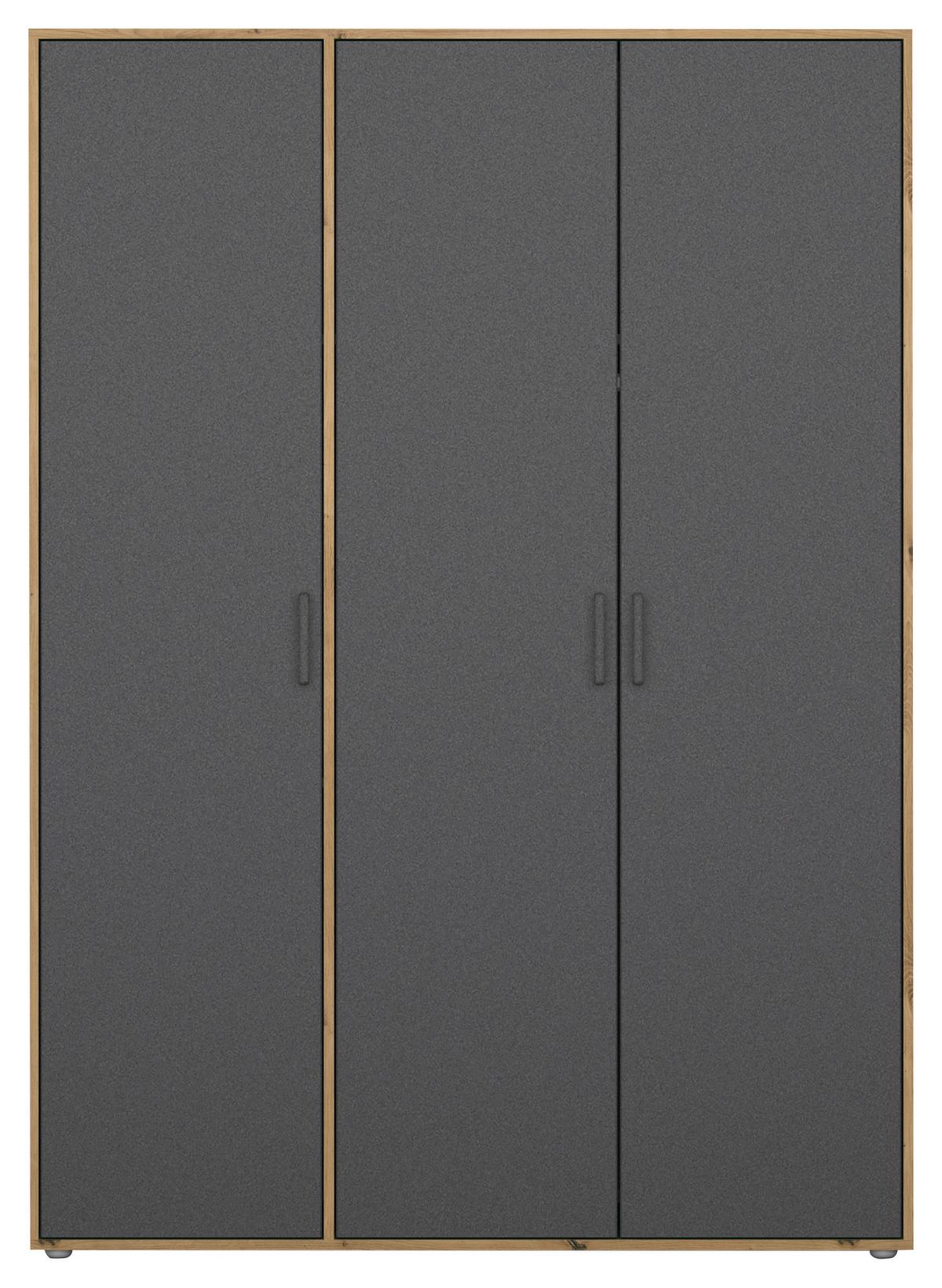 Drehtürenschrank140 cm Voyager Eiche Artisan,grau - Eiche Artisan/Grau, MODERN, Holzwerkstoff (140/194/53cm) - Rauch Möbel