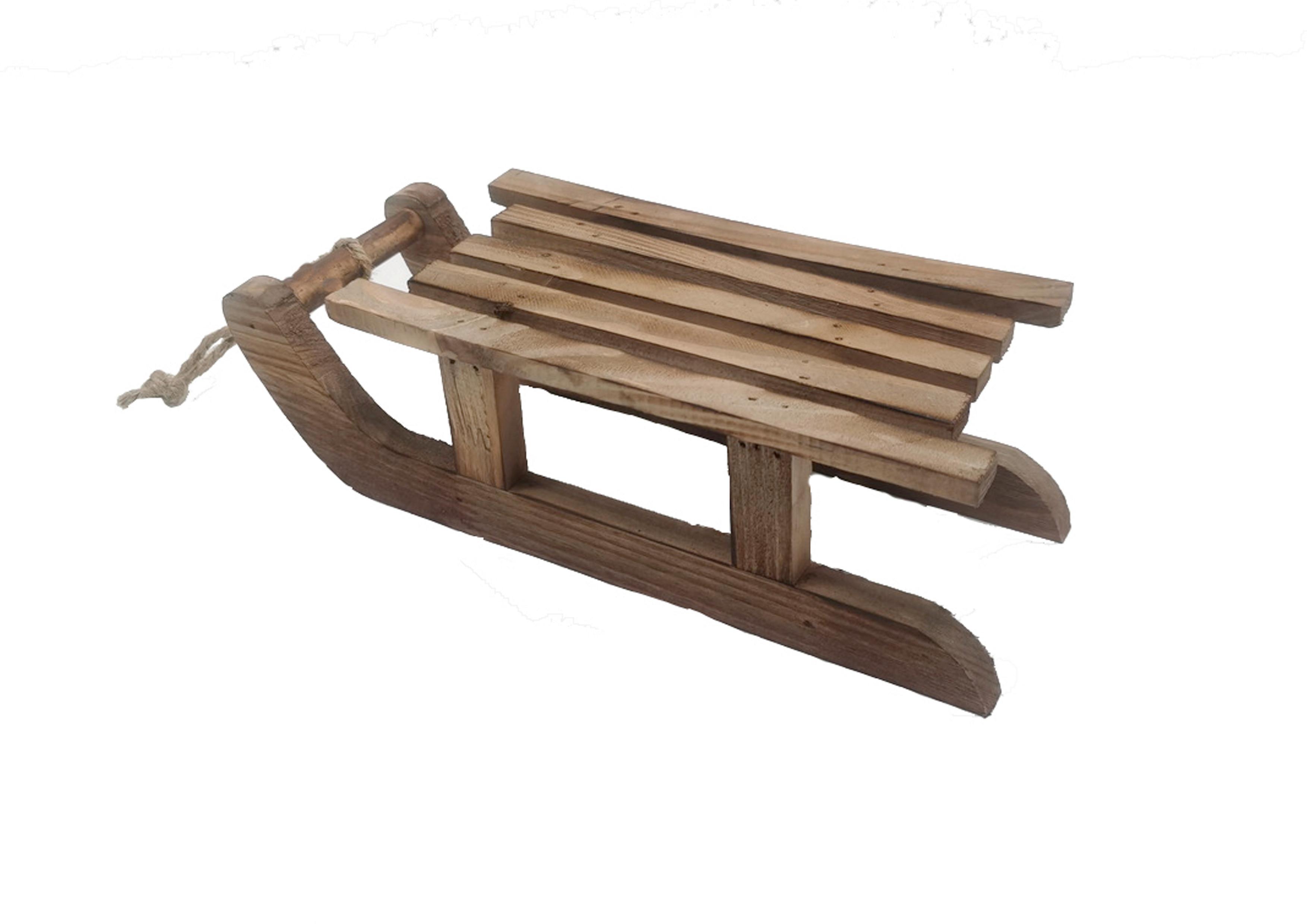 Dekoschlitten Nele - Naturfarben, KONVENTIONELL, Holz/Textil (27/10/12cm) - Luca Bessoni